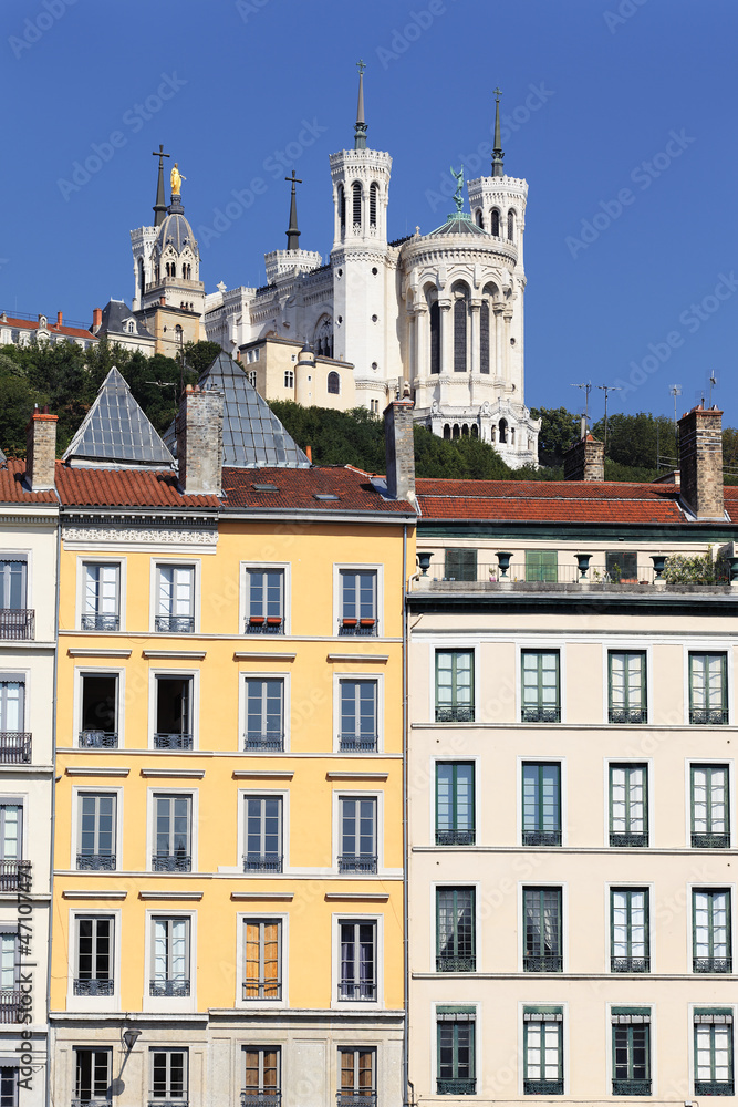 famous Fourviere basilica and building