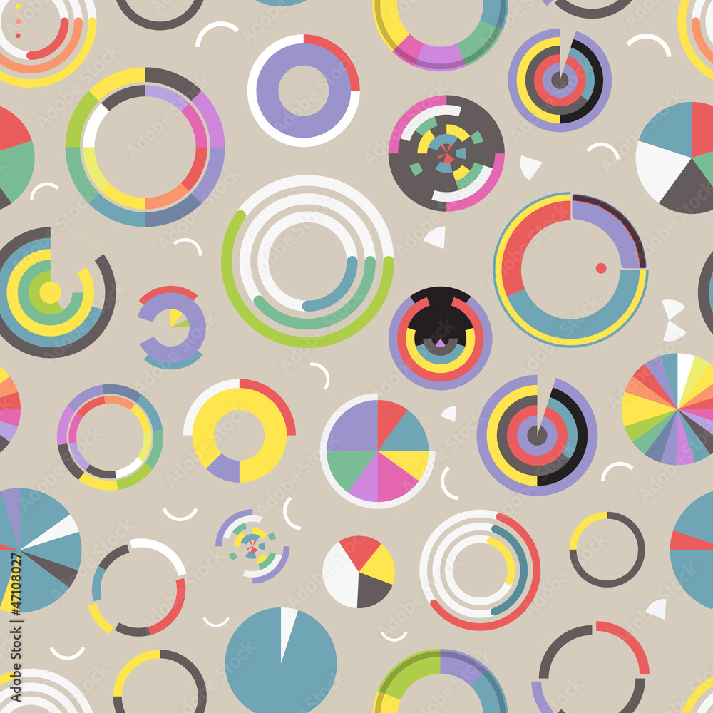 Circle chart seamless pattern Circle chart seamless pattern