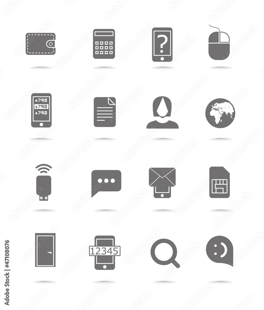Web silhouettes collection isolated on white Web silhouettes collection isolated on white