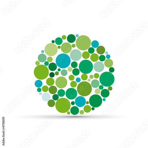 Green spheres background # Vector