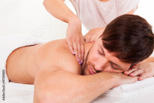 Man having a shoulder massage