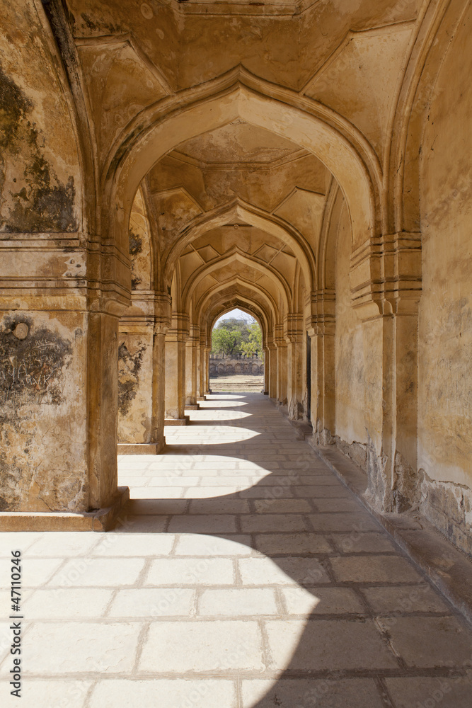 Arches in Qutb Shahi Tombs in Hyderabad