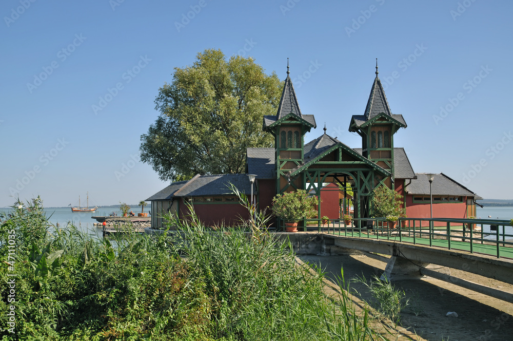 die berühmte Badeinsel von Keszthely am Balaton