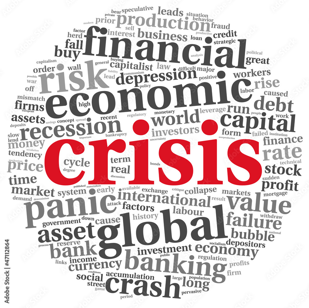 Crisis concept on white Crisis concept on white