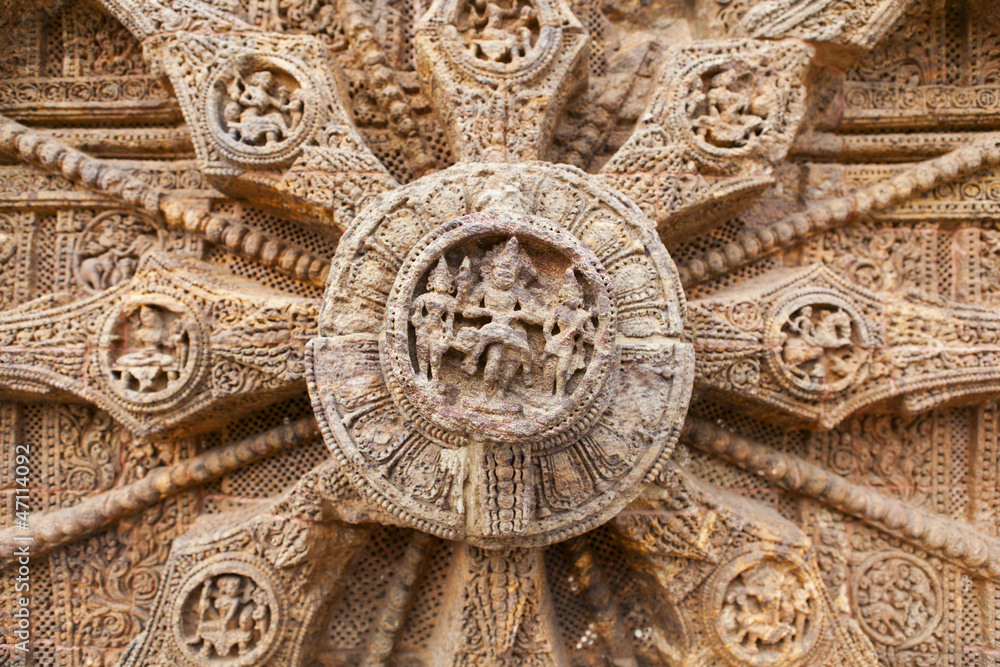 Obraz premium Chariot Wheel, Konark Sun Temple, Orissa.