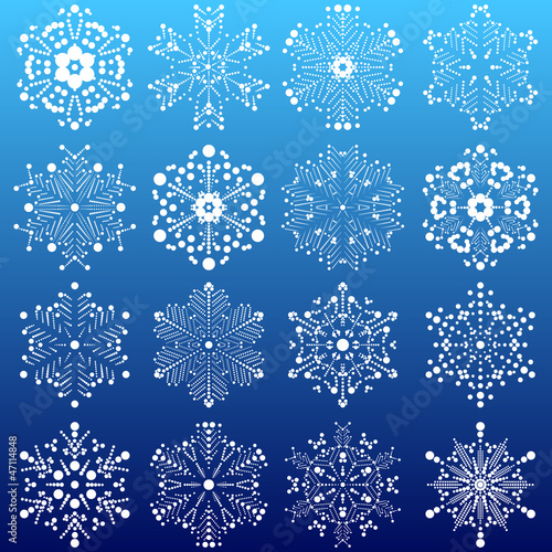 set of snowflakes.