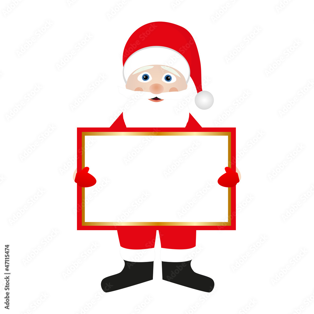 Santa Claus with banners in their hands Santa Claus with banners in their hands