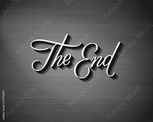 Realistic retro movie ending screen still - The End - Editable Vector.