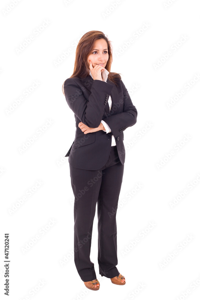 Full body portrait of young business woman with crossed arms, is Full body portrait of young business woman with crossed arms, is