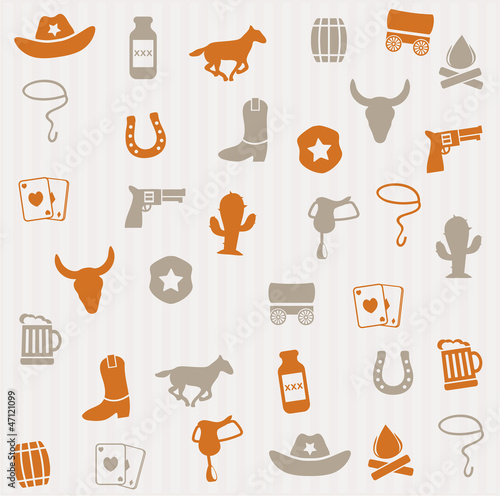 Cowboy seamless pattern