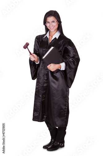 Female judge in a gown