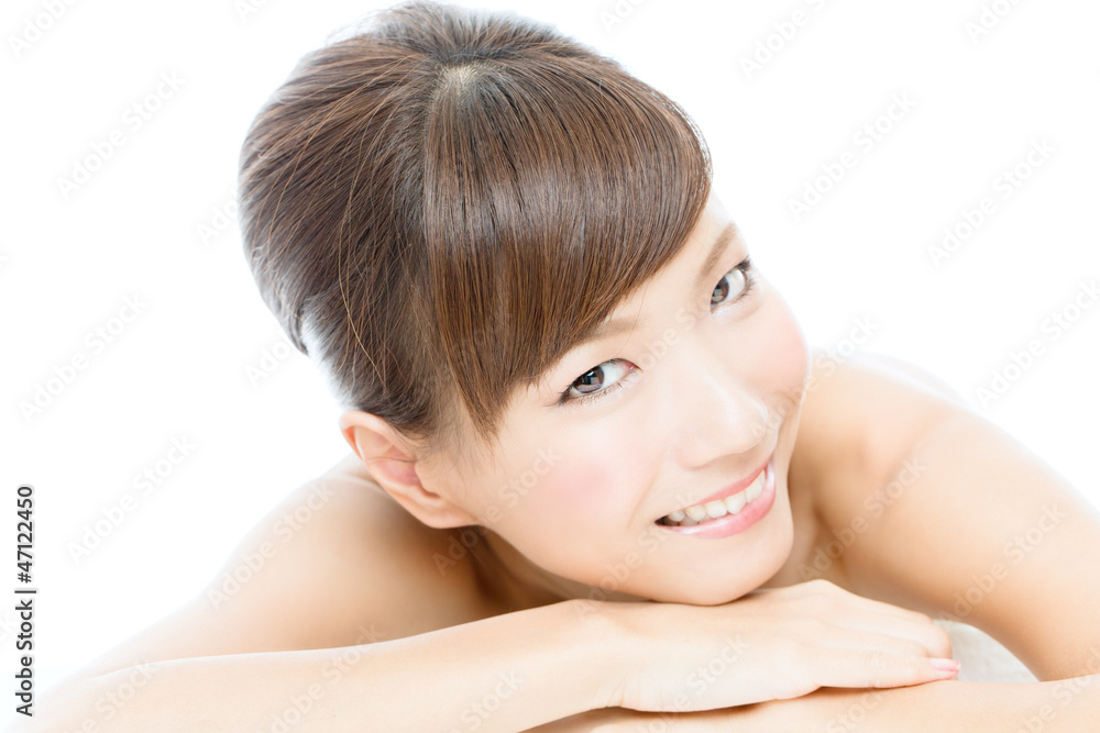 Beautiful asian woman on white background Beautiful asian woman on white background