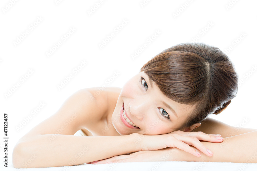 Beautiful asian woman on white background Beautiful asian woman on white background
