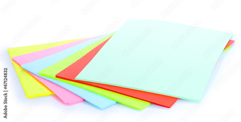 bright colorful paper isolated on white bright colorful paper isolated on white