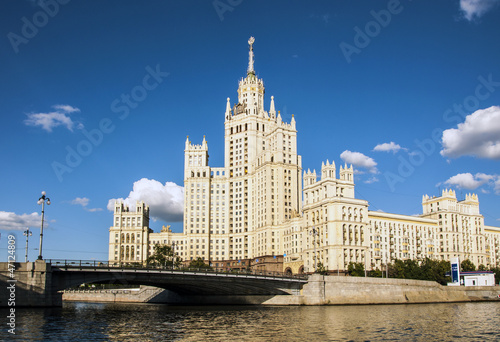 The famous Moscow skyscrapers on the waterfront