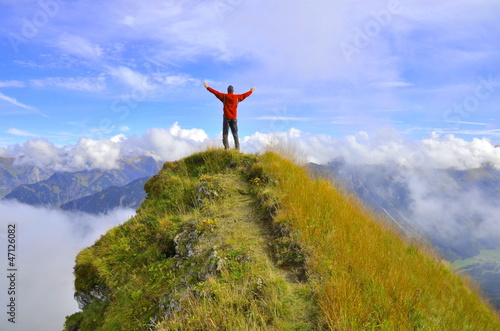 Canvas Print Freude am Berggipfel
