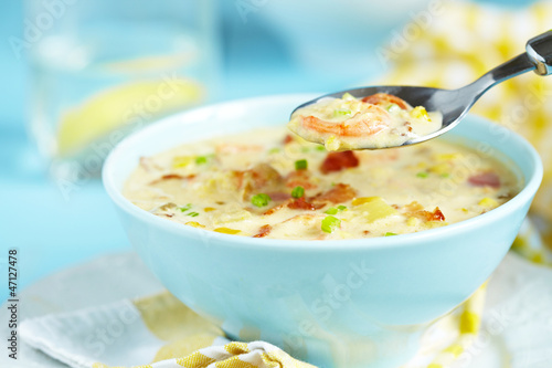 Plakat w ramie Chowder with Shrimp