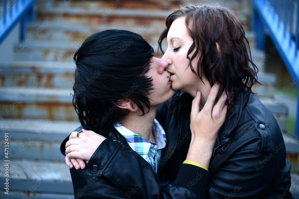 Fototapeta premium outdoor portrait of a punk couple