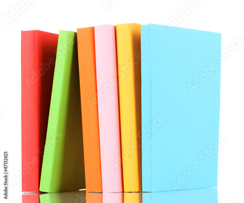 Wallpaper Mural Stack of multicolor books  isolated on white Torontodigital.ca