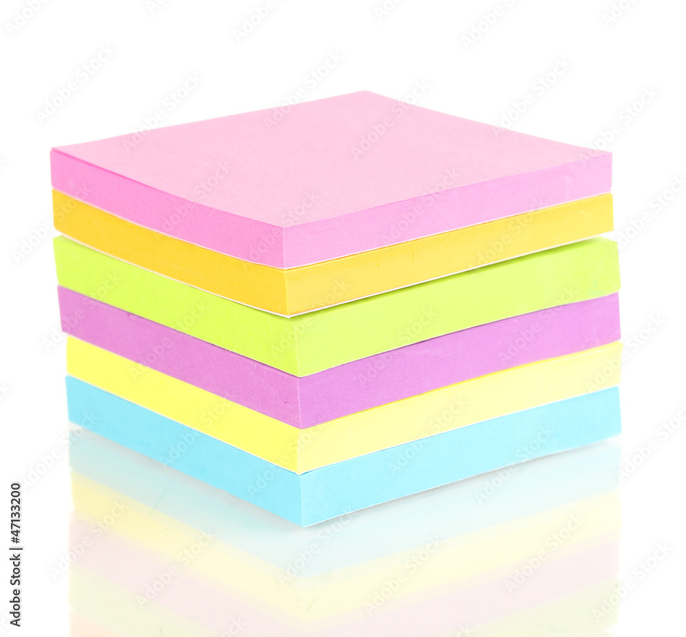 Stack of colorful Sticky Notes isolated on white Stack of colorful Sticky Notes isolated on white