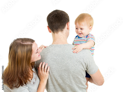 Happy family isolated on wh...