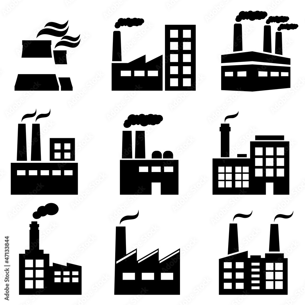 Industrial building, factory and power plants