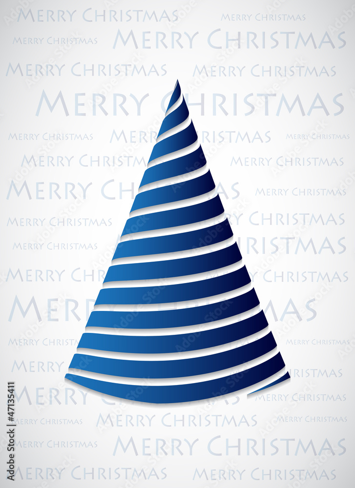special blue Christmas tree made with blue ribbons