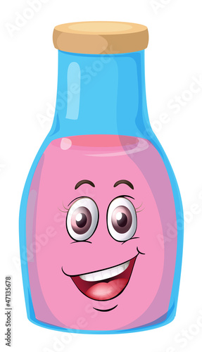 a face on a bottle