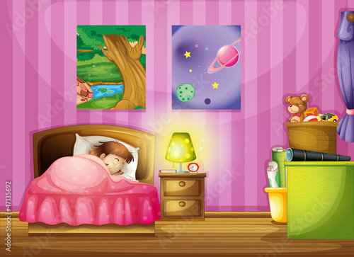 a girl and a bedroom