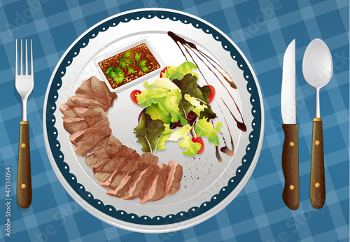 food and a dish