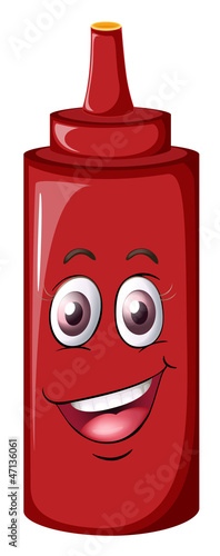 a bottle with face