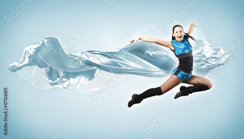 Wallpaper Mural Young woman dancer. With lights effect. Torontodigital.ca