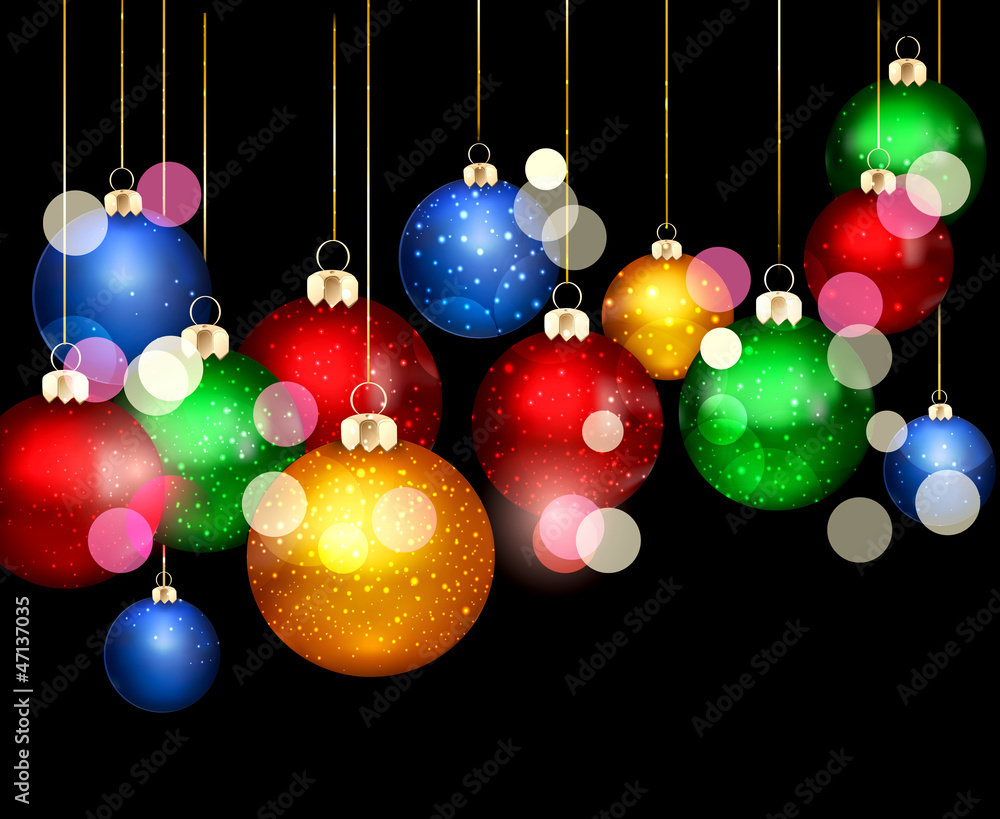 Obraz premium vector christmas background with Christmas balls
