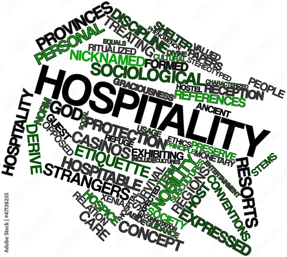 Word cloud for Hospitality Stock Illustration Adobe Stock