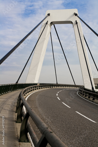 The high white highway bridge of Malpensa airport