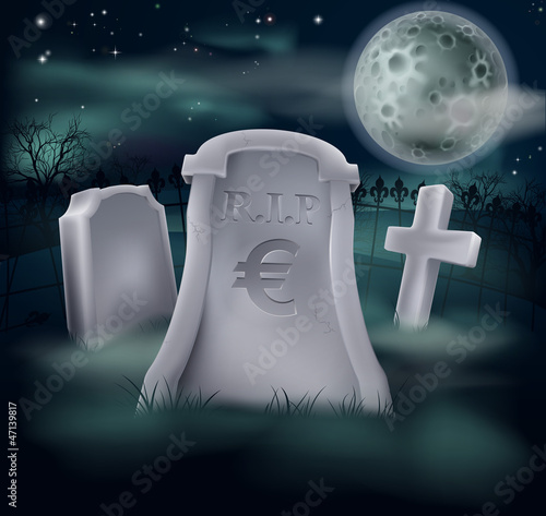Euro grave concept