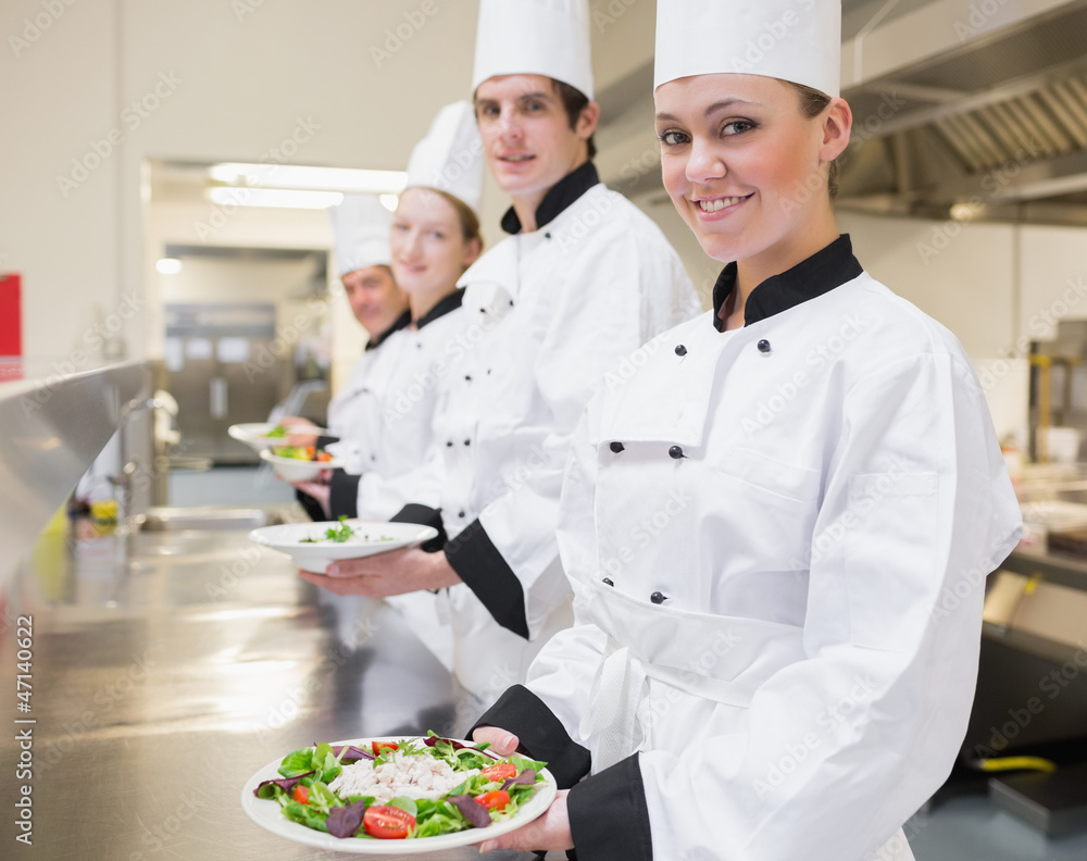 Happy Chef's showing their salads Happy Chef's showing their salads