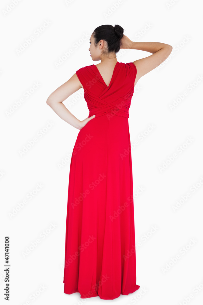 Woman wearing red dress Woman wearing red dress