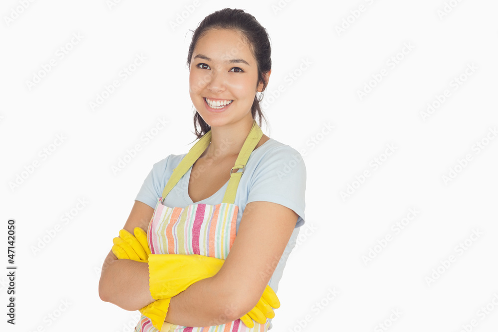 Smiling young woman with crossed arms Smiling young woman with crossed arms