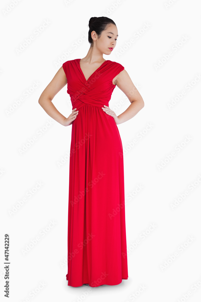 Woman in red evening gown Woman in red evening gown