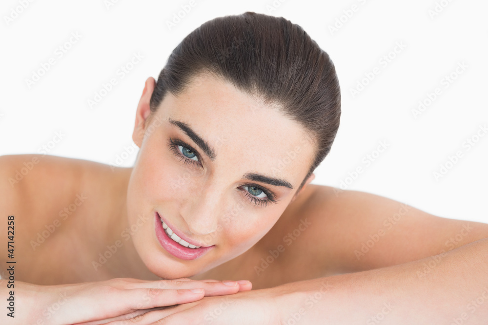Brunette smiling at camera Brunette smiling at camera