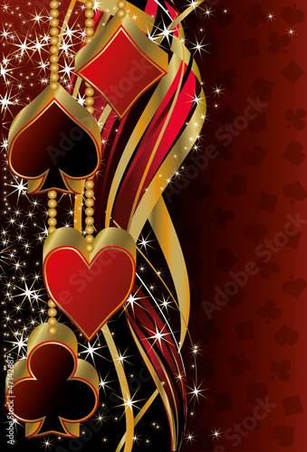 Christmas poker greeting banner, vector illustration