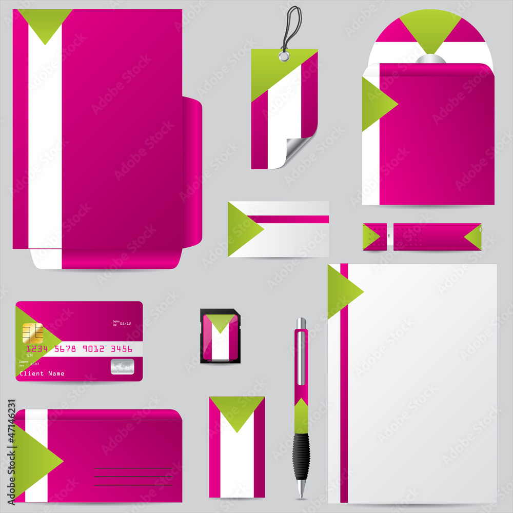 Stationary business set with personalized objects Stationary business set with personalized objects