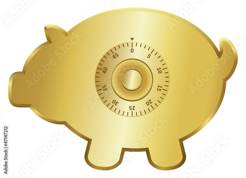 Gold piggy bank