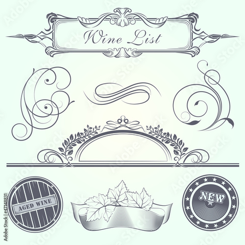 Vintage Elements for Wine List