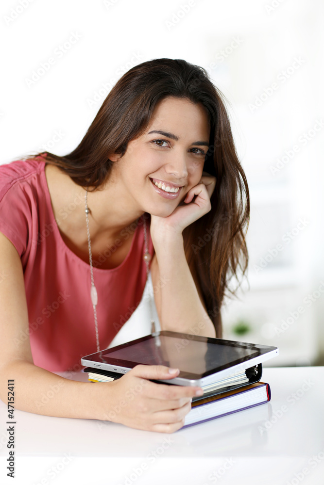 Portrait of beautiful smiling college student girl Portrait of beautiful smiling college student girl