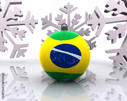Christmas ball with flag - 3D