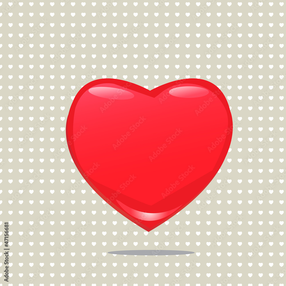 Big red heart shape with pattern Big red heart shape with pattern