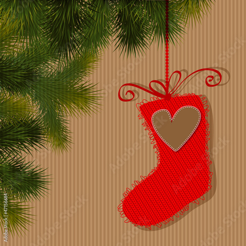 Merry Christmas Tannenbaum Nikolausstiefel Karton