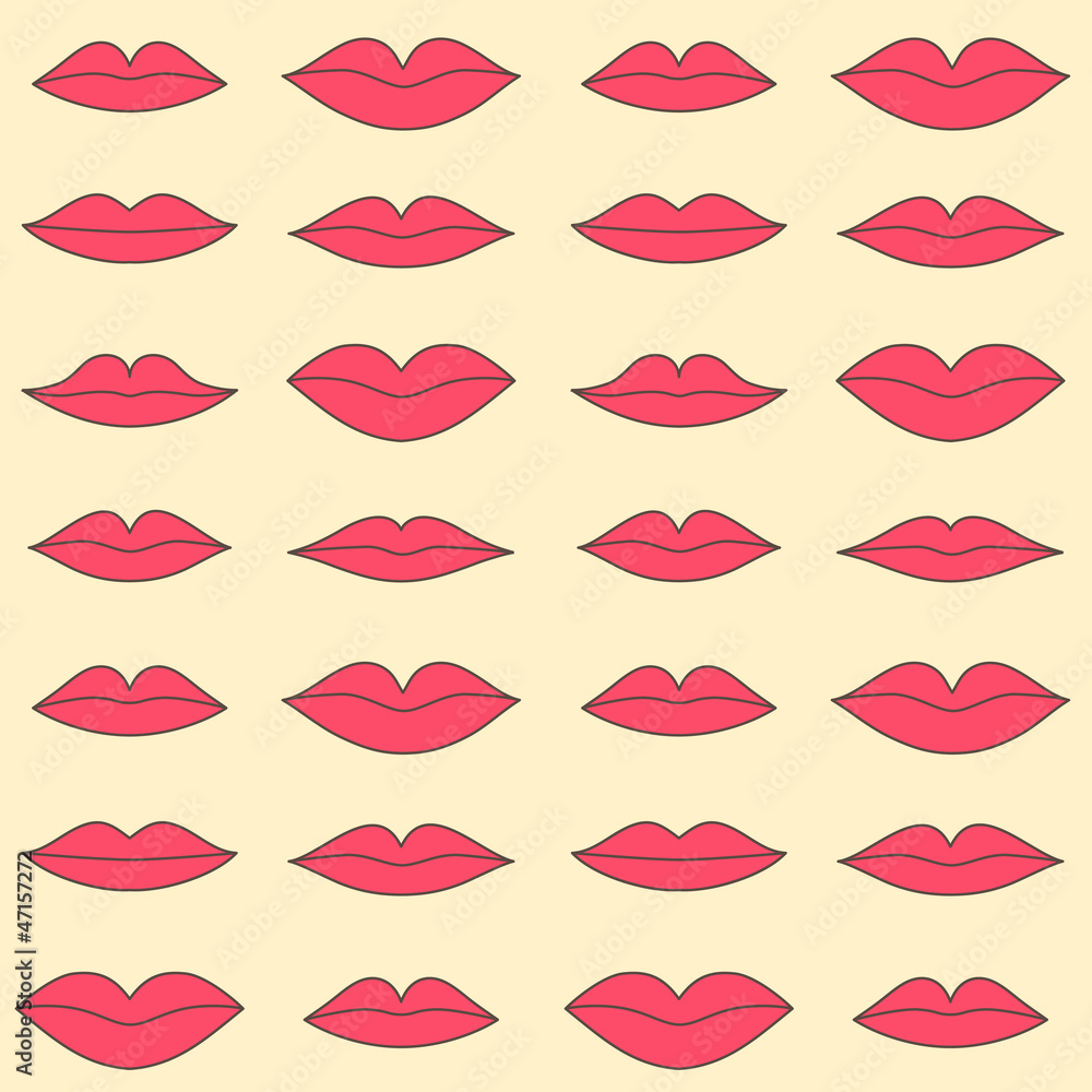 Stylish pattern with lips. Vector illustration Stylish pattern with lips. Vector illustration